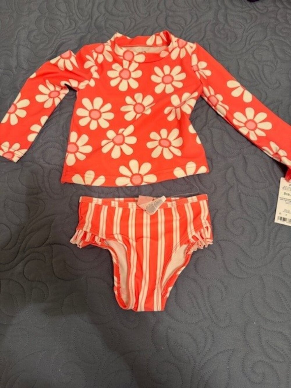NWT LITTLE GIRLS 2 PIECE BATHING SUIT, CARTER'S SIZE 2T, NEVER WORN
